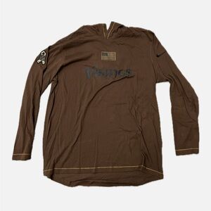 Nike Minnesota Vikings LS hooded tee shirt size XL